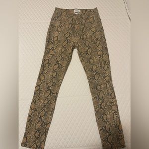 Frame Le High straight leg python-printed coat jeans
